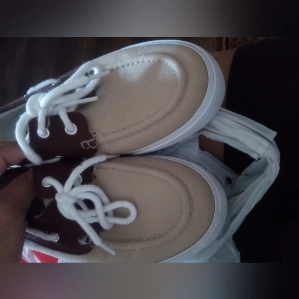 Chaps Men's Tan and Brown Boat Shoes